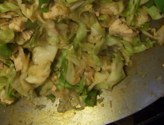 chicken fried cabbage