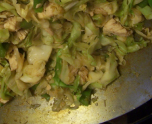 chicken fried cabbage