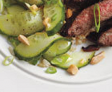 Spicy Beef Flank Steak With Fresh Cucumber Salad